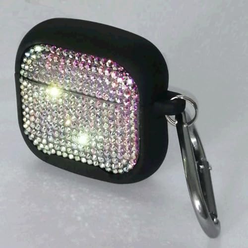 Image of Bling Rhinestone Case for AirPods 3rd with Metal Keychain,High Quality Hand Glued Diamond Soft Silicone+Hard PC Protective Cover, Compatible with Apple AirPods 3rd Generation Charging Case