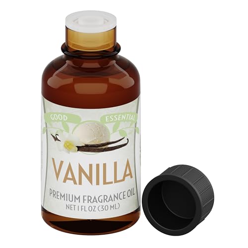Image of Good Essential Professional Vanilla Fragrance Oil 30 ml (1 fl oz) for Soaps, Lotions, Perfume, Body Butter, Diffuser, Candle Making