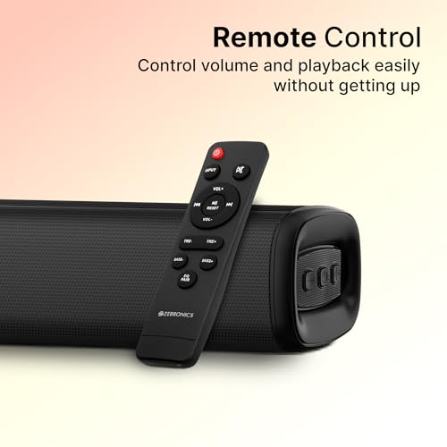 Image of ZEBRONICS 80W Soundbar with Dual Drivers, 2.0 Channel with Dual Drivers, BTv5.4, TV ARC, USB, AUX, LED Indicator, Remote Control, Wall Mountable, (Juke Bar 2550)
