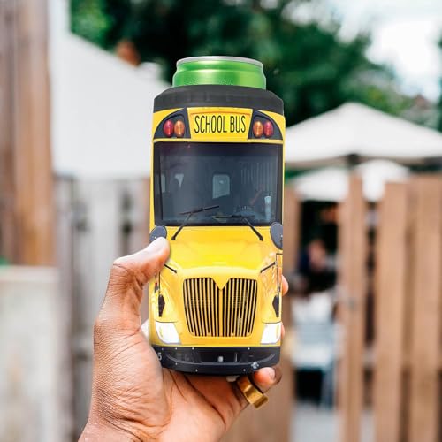 Image of SANDJEST School Bus Driver Tumbler - 4-in-1 Design Tumbler Cup Can Cooler - 12oz Stainless Steel Insulated Cans Coozie Travel Mug Birthday, Christmas, Appreciation, Teacher's Day Gifts for Teachers