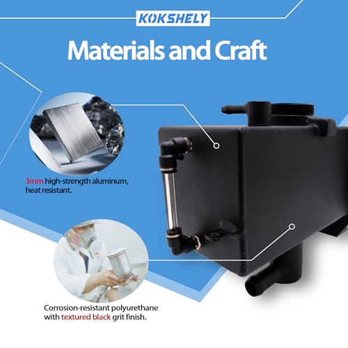 Image of Aluminum Coolant Reservoir Tank with Bracket & Sight Glass For Jeep Wrangler JL JLU 2018+ 2.0L 3.6L & Gladiator JT 2020+ | Aluminum Expansion Tank | Wrangler JL Coolant Reservoir Jeep JL