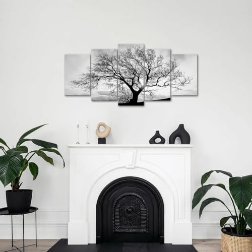Grand tableau decoration murale salon paysage hiver avec cadre inclus