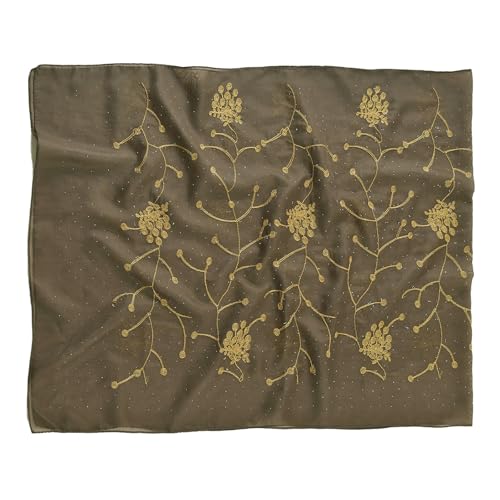 Embroidery Flower Long Scarf For Women With Hot Drilling Design Multipurpose Head Covers Shawl Wrap for Daily