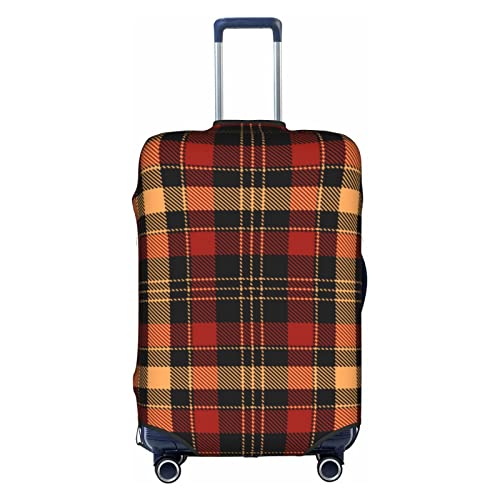 SAINV Trolley-Koffer, kariert, Rot und Schwarz, passend für 45,7–81,3 cm Gepäck