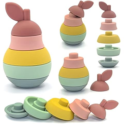 Baby Pumpkin Baby Stacking and Nesting Toy, Silicone Building Toy & Teether, Educational and Early Development, Baby toys 6 months plus , Educational Activity Toys for Infants, Baby Gift Cover
