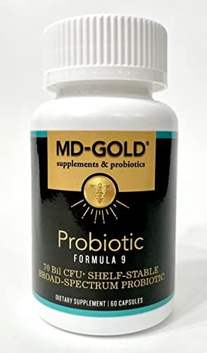 MD-GOLD Probiotic Formula 9. Seven Species and Co-Supplements. Formulated by a Harvard-Trained Physician. 35B CFUs per Tablet.
