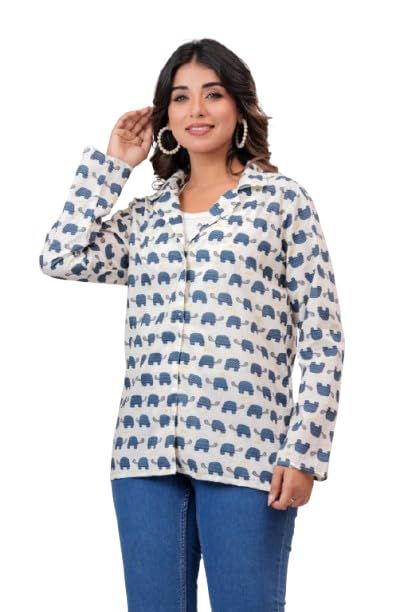 jaipur tales Women's Quirky Animal Print Lightweight Summer Coat – Breathable Cotton Blend-picture-12
