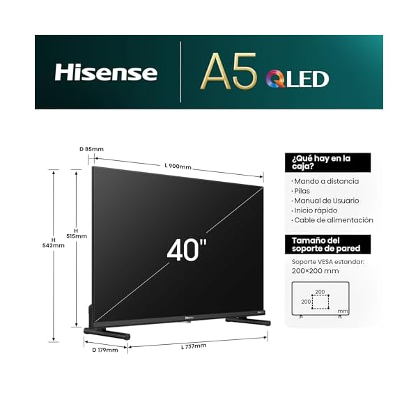 Hisense 40A5NQ - QLED TV, 40 Pulgadas, Dolby Atmos, Modo Juego - Image 3