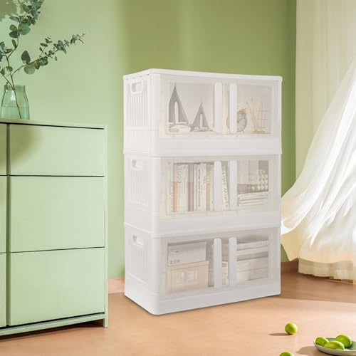 Boîtes de rangement empilables plastique avec couvercle et roulettes