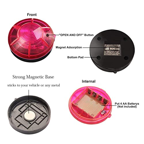 Image of Emergency Strobe Lights,Roadside Safety Beacon LED Road Flares Flashing Warning Light with Strong Magnetic Base for Car Truck Boats(Blue)