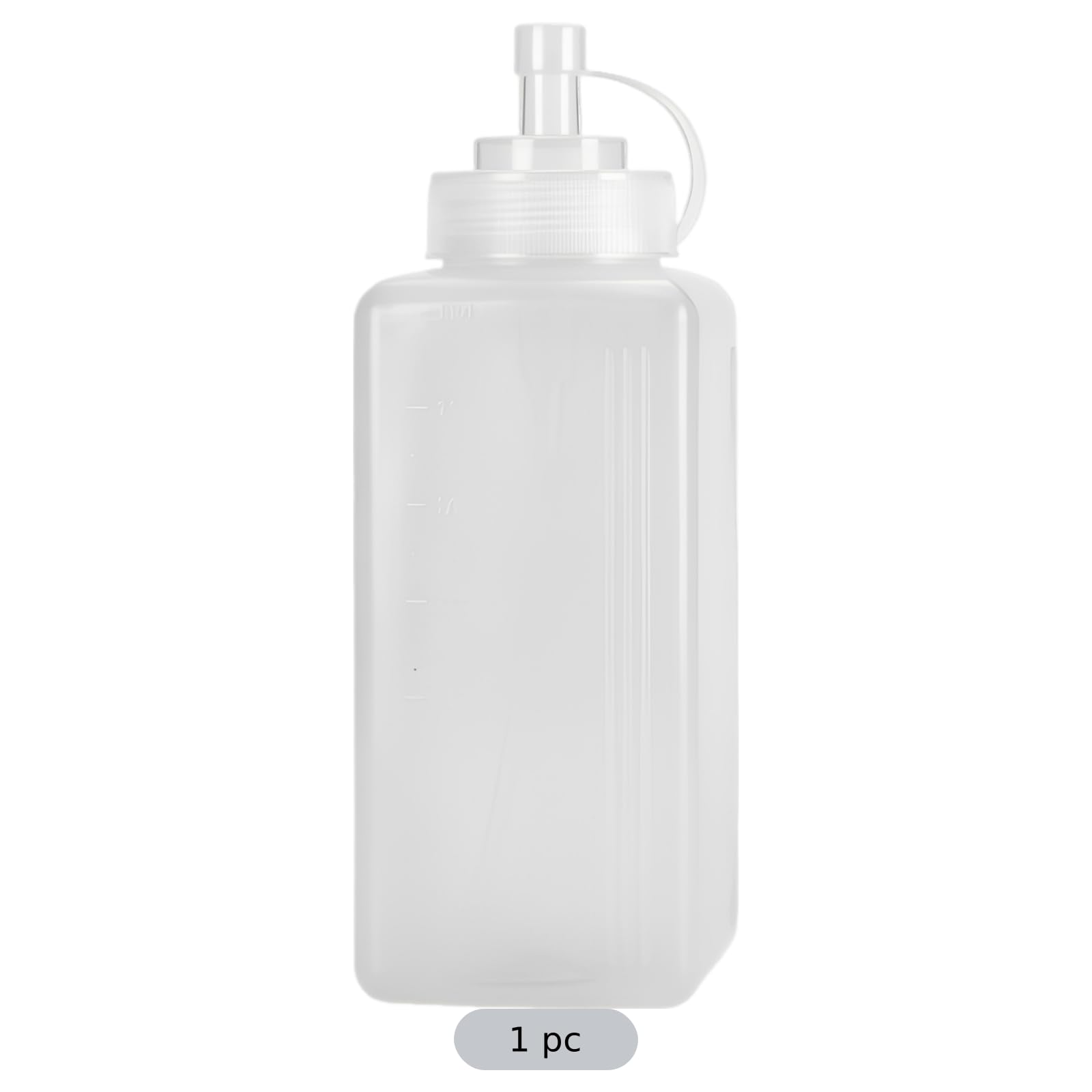 4 Stk. Quetschflaschen, transparent, aus verdicktem Kunststoff, mit Spitzdüse und Deckel, Öffnung zum Befüllen und Reinigen, für Soße, Sirup, Ketchup, Honig, Öl, Farbe