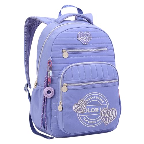 Mochila Color Up Costa Menina Love Juvenil Escolar Feminina (Lilás)