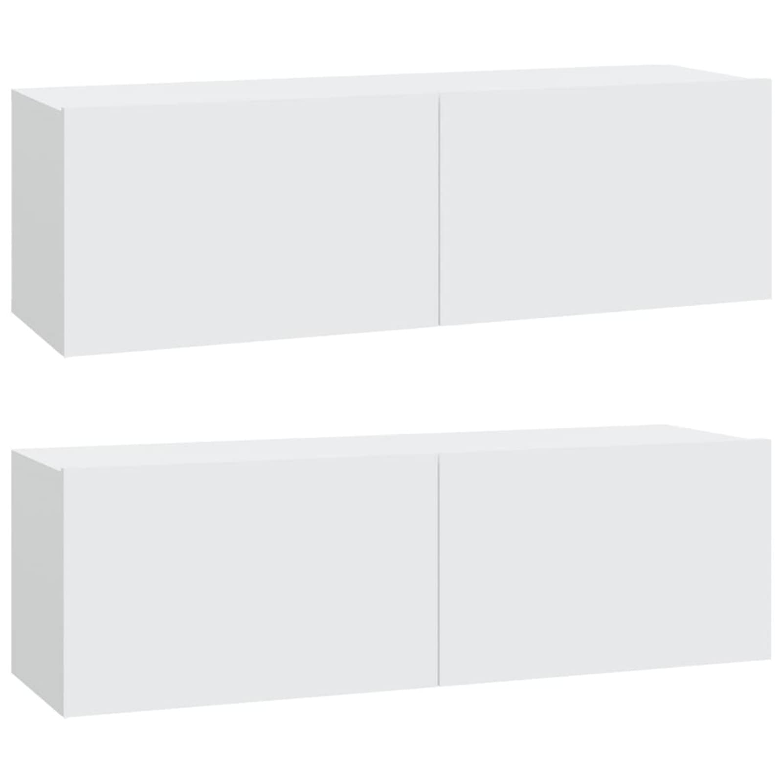 Tidyard Estantería de TV Flotante Mueble de TV Colgante,Estante para TV, Mesa de Centro Flotante Consola de Pared,Mueble para TV,Soporte para TV,5 Piezas Madera contrachapada Blanco 2#