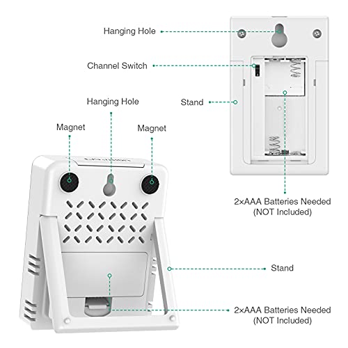 Oria Digital Hygrometer Thermometer, (New Version) Indoor Outdoor Thermometer, Wireless Hygrometer Humidity Gauge Temperature Monitor, Outdoor Temperature Thermometer, Backlight Display #TOP6