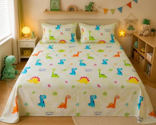 Image of COZY FURNISH Double Bedsheet Set for Double Bed, 90 x 100 Inches with 2 Pillow Covers, Premium Soft Microfiber Cotton Fabric for Bedroom