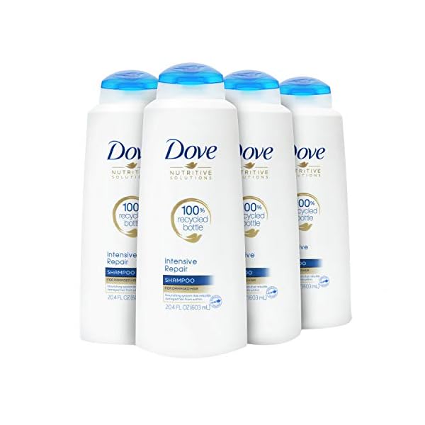 Dove Nutritive Solutions Strengthening Shampoo Intensive Repair 4 Count for Damaged Hair Dry Hair Shampoo Formula With Keratin Actives 20.4 oz