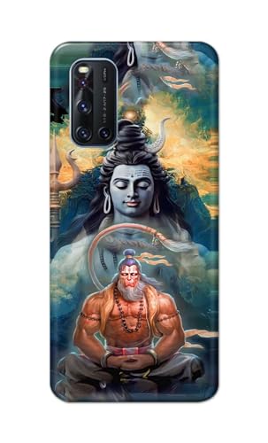 Image of Plastic Printfidaa Printed Hard Back Cover Case For Vivo V19 Back Cover (Lord Shiva And Hanuma) -112, Multicolor