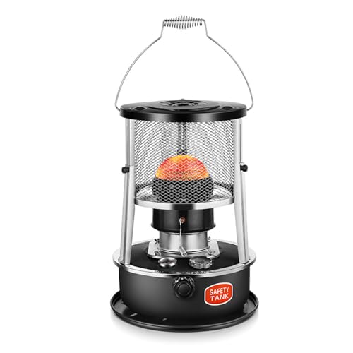 Calentador de parafina de 360° para interiores y exteriores, calentador de queroseno de 5.2 L para el hogar/camping, solución eficiente de calefacción interior
