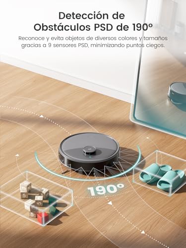 LEFANT M3 MAX Robot Aspirador y Friegasuelos con Base de Autovaciado, 20000 Pa, 210 mins, Navegación Láser dToF, Mopas Giratorias Elevables, Evasión de Obstáculos PSD, 5G WiFi/App/Alexa - imagen 8