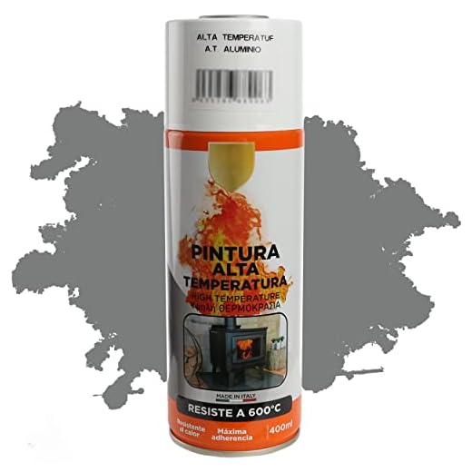 H HANSEL HOME Pintura Spray Alta Temperatura Aluminio 400 Ml