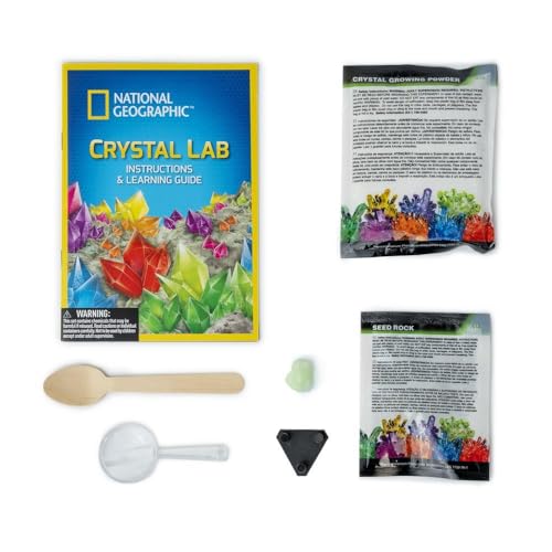 Giochi Preziosi National Geographic - Laboratorio de Cristales National Geographic, CREA un Cristal de fluorita Que se Ilumina en la Oscuridad en Solo 3 días, Incluye Libro Educativo, a Partir de 6