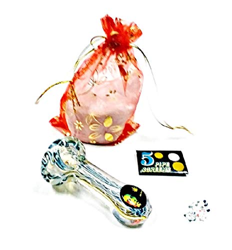 Newzenx Collectibles Crafted Glass Smoking Pipe 3 Inches Twisted Color Combination Inside Out Craftsmanship Hookah Pipe