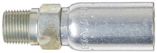 Image of EATON Weatherhead Coll-O-Crimp 06U-156 British Standard Tapered Male Pipe Rigid Fitting, Low Carbon Steel, 3 /8 inch Hose ID, 3 /8 inch Pipe Size