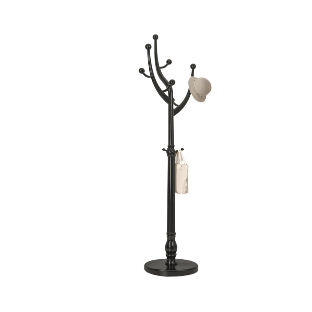 DFHS46JK Hat Rack Rack Coat Freestanding With Hooks Tree Shaped Hanger Stand For Clothes, Hat, Jacket for Office(Black)