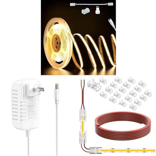 Tira de luces LED COB PAUTIX 10 m 5040 LEDs Blanco cálido miniatura 1