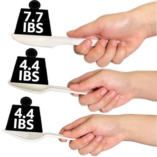 MISISIPI 150-Count Compostable Utensils Set - Heavy Duty BPI Certified, Plastic-Free Disposable Forks, Spoons, Knives for BBQ, Camping, Events, Plant-Based Cutlery