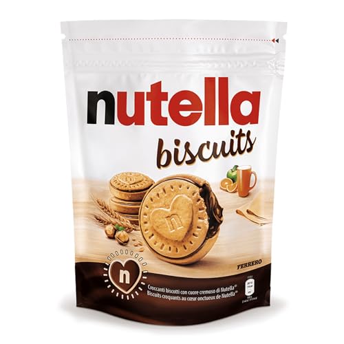 Nutella Biscuits - Croccanti Biscotti con un Cremoso Ripieno di Nutella, con Farina di Frumento e Zucchero di Canna, Ideali come Colazione, Snack e Merenda, Confezione da 304 gr