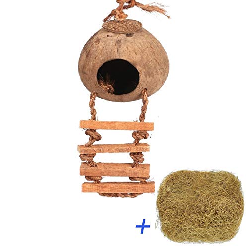 Hanging Bird House Cage Toy for Pet Bird Natural Coconut Fiber for Bird