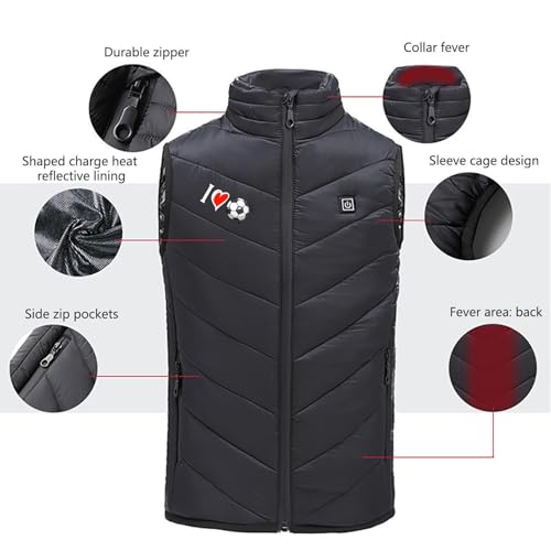 Heated Vest for Boys Girls - Smart USB Heated Gilet Kids Body Warmer 3 Temperature Levels Heated Waistcoat Windproof4