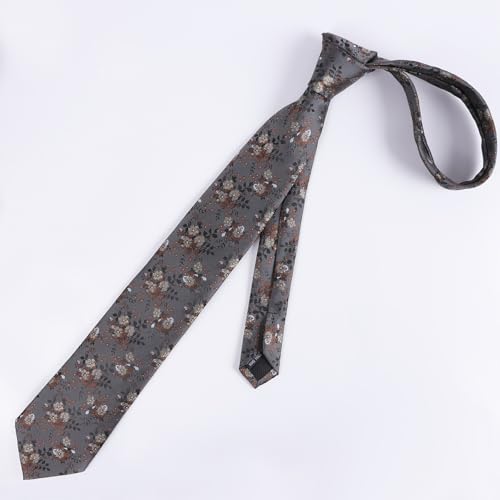 Image of Alizeal Mens 3.15inches Delicate Floral Tie with Small Flower Printed Handkerchief Set