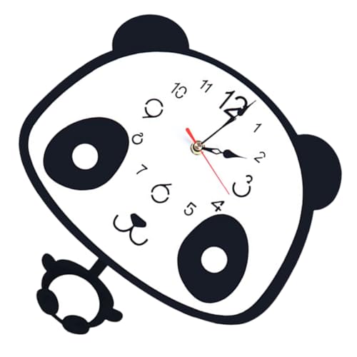 Horloge murale silencieuse panda Abaodam pour decoration interieur sans bruit