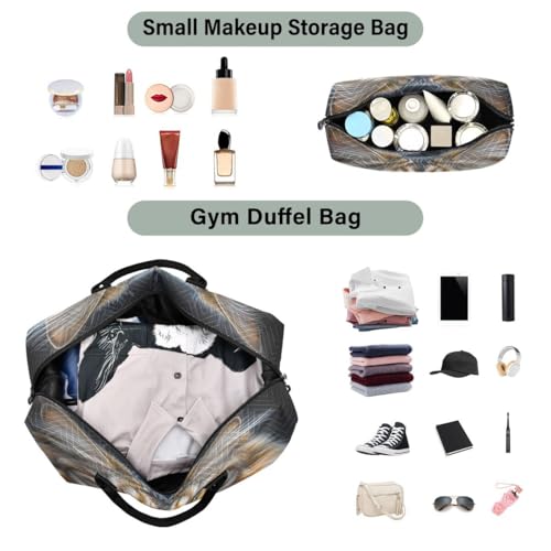 Cool Animal Cat Kitten Travel Duffle Bag Gym Bag Weekender Bags with Toiletry Bag Travel Trip Tote Bag4