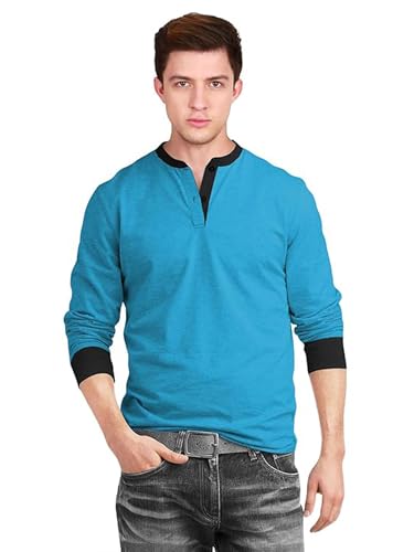 Image of fanideaz Men's Cotton Full Sleeve Henley T Shirts for Men