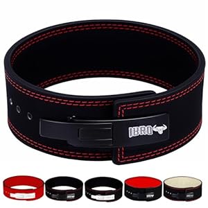 IBRO Powerlifting Lever Gym Belt – Power 8MM, 10MM or 13MM Extreme Heavy Duty Genuine Leather Belts – Squats Deadlifts Bodybuilding Weight Lifting IPF Power Lifting Strongman for Men