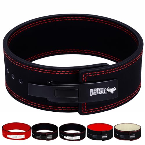 IBRO Powerlifting Lever Gym Belt – Power 8MM, 10MM or 13MM Extreme Heavy Duty Genuine Leather Belts – Squats Deadlifts Bodybuilding Weight Lifting IPF Power Lifting Strongman for Men