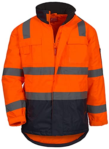 NITRAS Motion Tex Viz 7144 Chaqueta de advertencia - parka de exterior en color de advertencia para el trabajo - naranja neón - L