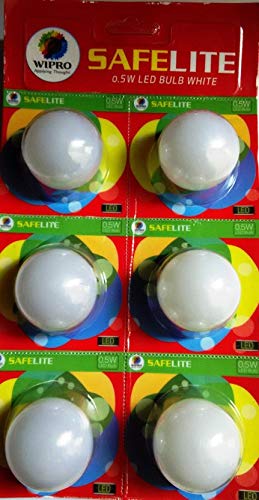 Image of Wipro 0.5 W B22 LED Bulb (Pack of 6, White)