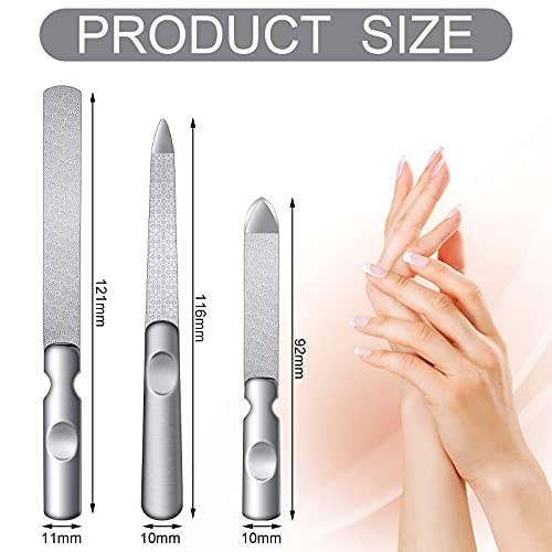 Limes à ongles en métal outil de pédicure manucure durable avec étui