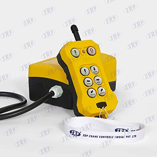 Image of SRP Single Speed Crane Wireless Radio Remote Control 6 Push Button Switch Industrial Channel Electric Lift Hoist Radio Switch Receiver (6+2) Button- 110V AC