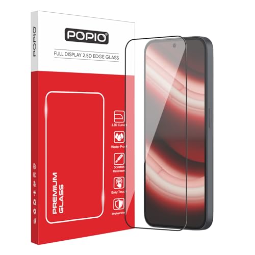 Image of POPIO Military-Grade Gorilla Tempered Glass for Nothing Phone 2A / Nothing Phone 2A Plus (Black) 9H Hardness, Edge-to-Edge Full Coverage, Anti-Scratch, Bubble-Free, Ultra Clear HD Glass, Oleophobic Coating, Face ID Compatible