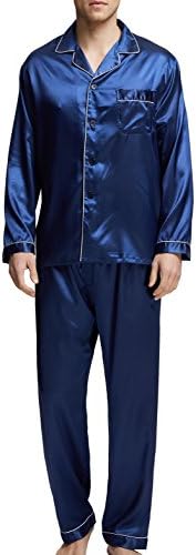 Rojeam Herenpyjama Lange Klassieke Satijnen Pyjama Heren Pyjama voor