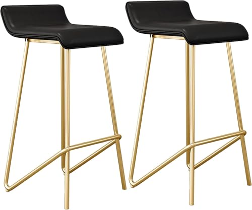 Tabouret de bar avec dossier confortable en simili cuir résistant pour îlot