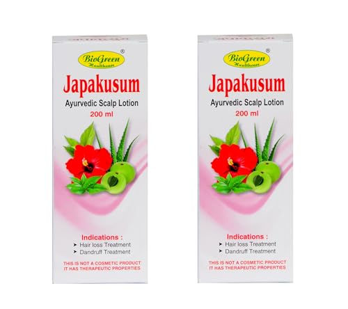 Image of Japakusum Ayurvedic Scalp Lotion For Hair 400 ML (2 Pack of 200 ML) | 2 Pack of 200 ML, For Hair