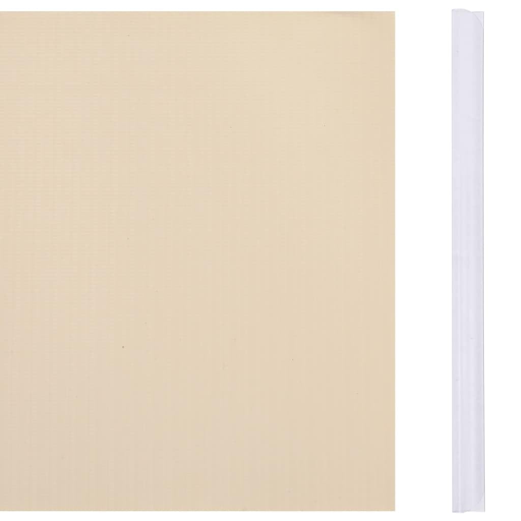 Recinzione frangivento in PVC crema 35x0,19 m con 80 clip, pannello barriera privacy resistente ai raggi UV per giardino esterno cortile balcone terrazzo prato