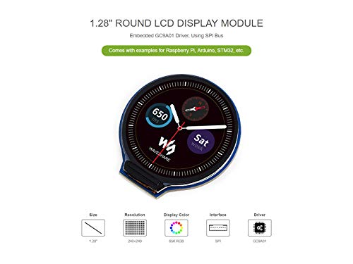Waveshare 1.28inch General Circle LCD IPS Display Module for Raspberry Pi/Jetson Nano etc, Clear - Image 3