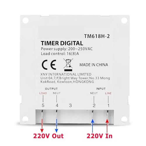 Timer programmable 7 jours TM618H-2 220V avec sortie directe de tension - 4